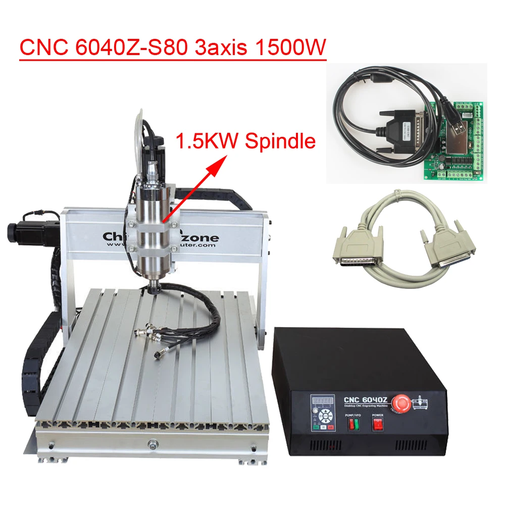 6040 CNC Router Engraver Machine Mini CNC 1.5KW Spindle 3axis USB CNC