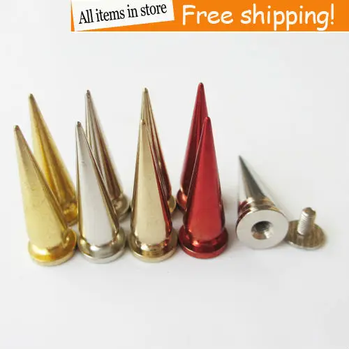

Free shipping 4pcs D10mm H29mm punk spikes color mixture wholesale 20% discount