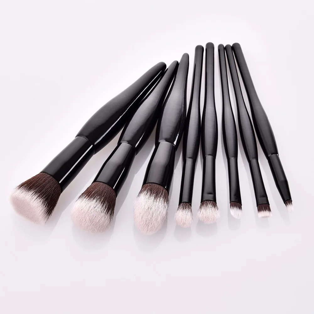 

ENNKE 8Pcs Pro Makeup Brush Set Travel Cosmetic Tool Concealer Powder Lip Brush Eyeshadow Eyebrow Flame Brush
