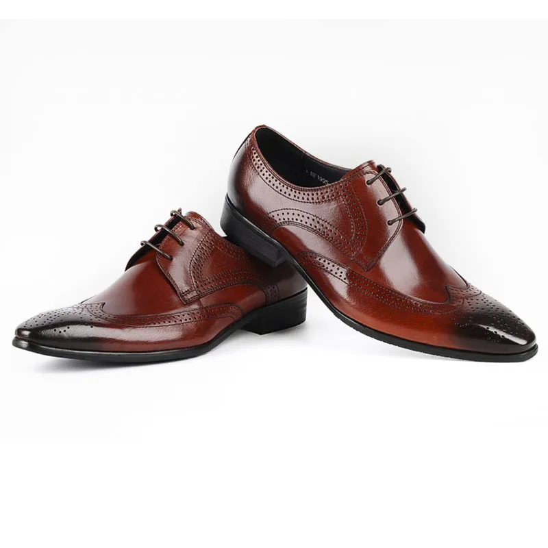 Diseñador Negocios Punta La Brown Boda Grimentin Oficina Cuero Para Hombre Oxford De Auténtico 2018 Formales Lujo Estrecha Italiano Zapatos qw1fAaxv