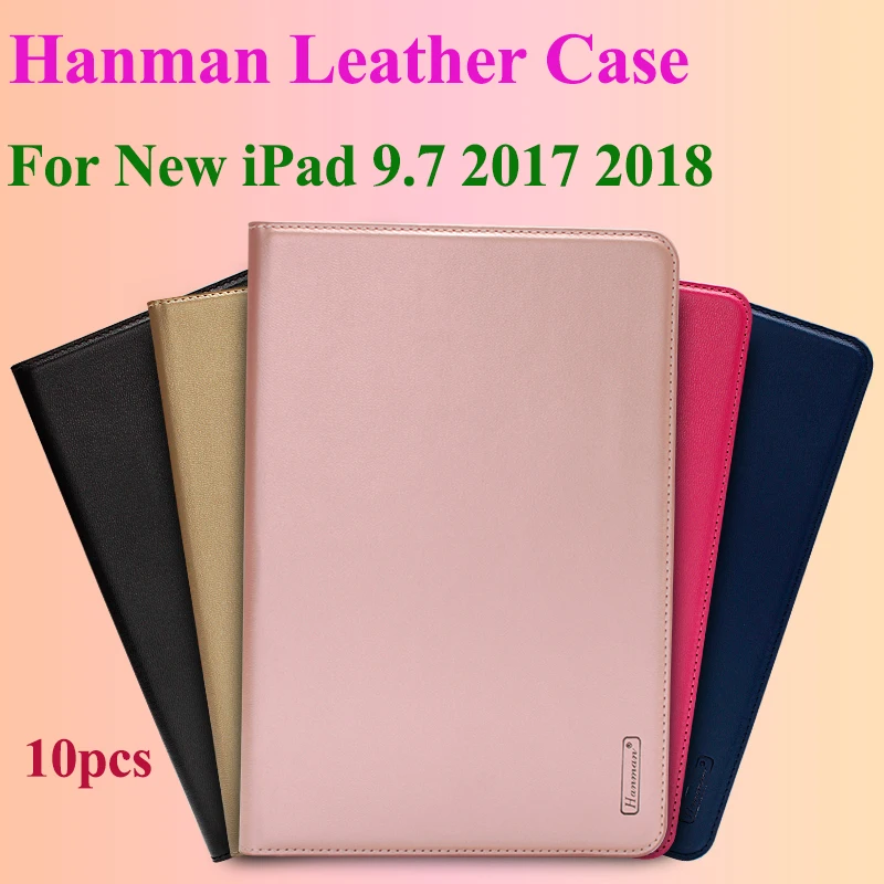 10 шт. Hanman Флип кожаный чехол для iPad 9 7 дюймов 2017 2018 чехол-кошелек в деловом стиле с