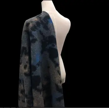 

Fashion Color Heavy stretch jacquard wool fabric tweed patch party printing satin tissu african diy textiles fabric A503