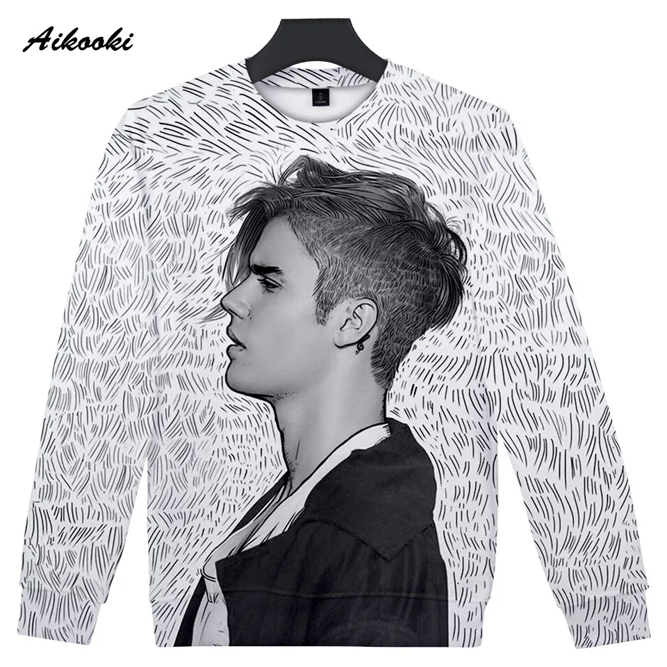 new Justin Bieber 3D Sweatshirt Idol Unisex Hoodie 3D Print SuperStar Fans Boy/Girl Sweatshirt Capless Cotton Thin High quality