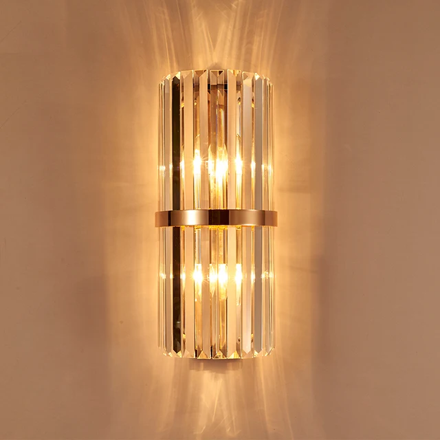 Led Vertical Crystal Wall Lamp Sconce For Hotel Foyer Large Led Vertical Crystal Wall Lamp Sconce For Hotel Foyer Large Lighting E14 Mirror Fixtures