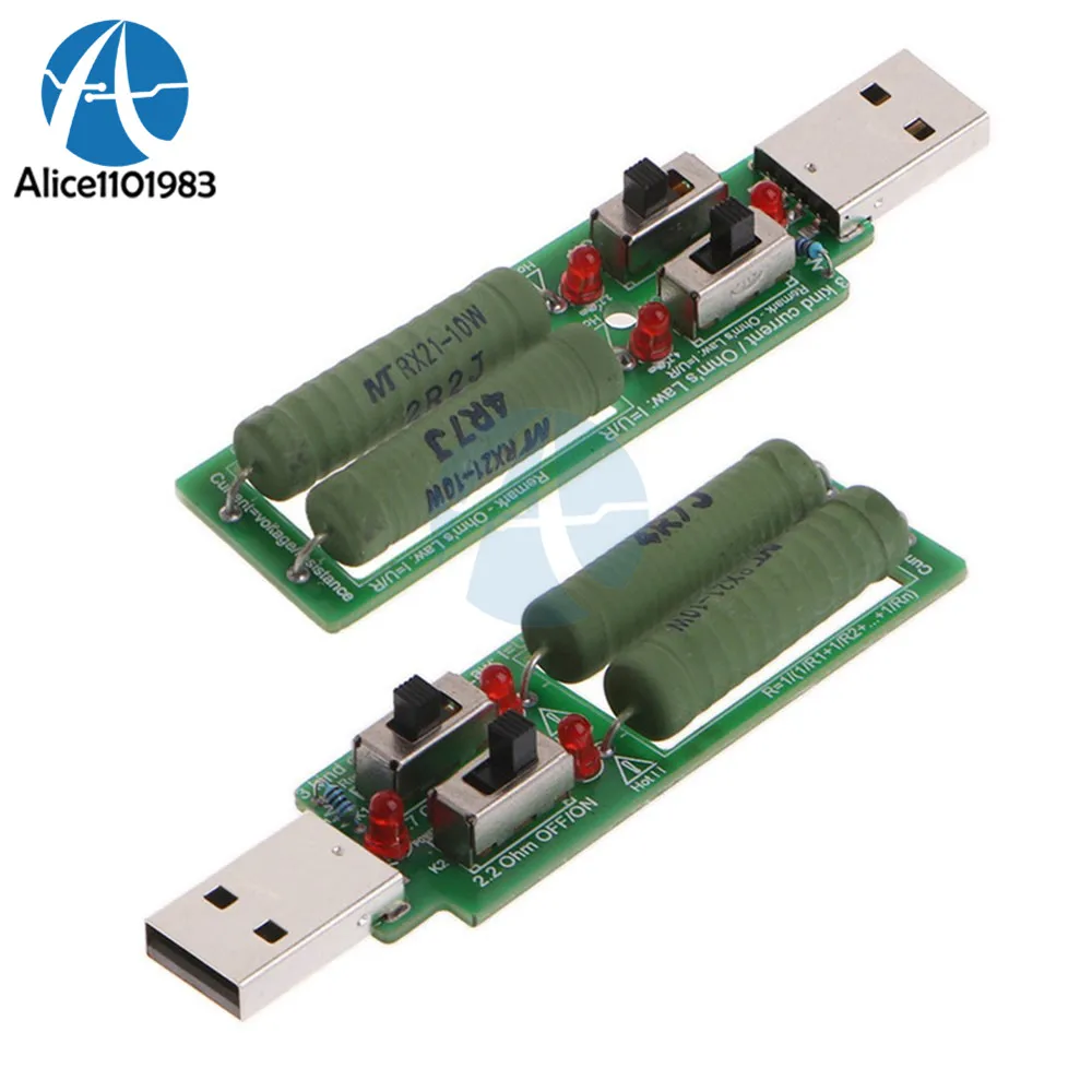 

Resistor USB DC Electronic Load Adjustable Switch 3V 5V 1A Current 2A 3A Battery Capacity Discharge Voltage Tester Resistance