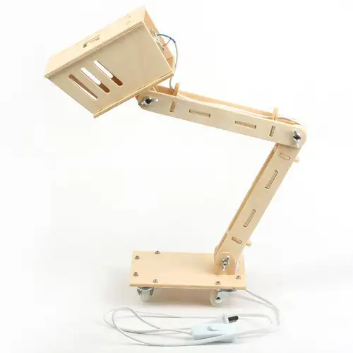 Free Shipping Diy Folding Desk Lamp Wooden Geek Library Wood Diy