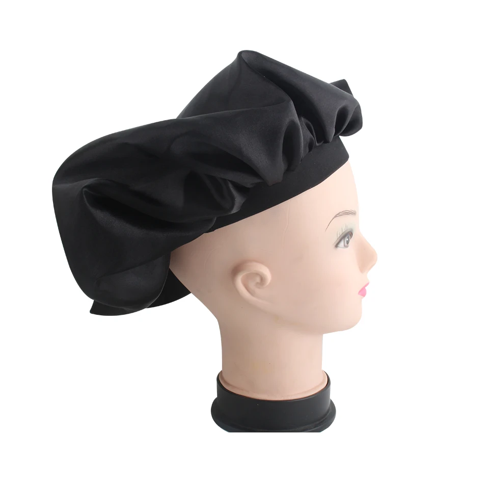 Роскошные девственные наращивания волос спальный парик bonnets, двухслойный шелк атласная капот шапки с лентами, логотип availabel