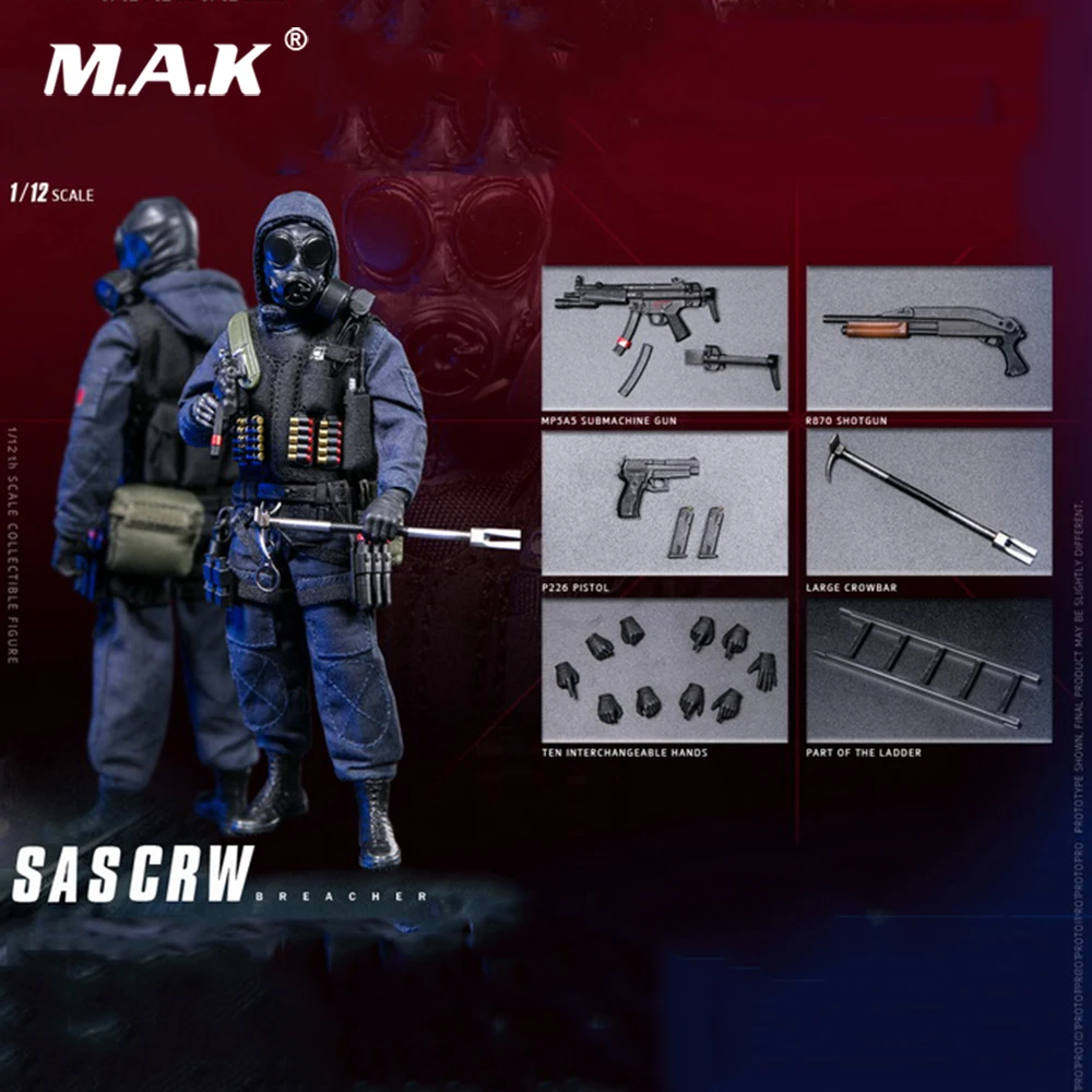 

PES002/PES001 1/12 Collectible Full Set POCKET ELITE SERIES SAS CRW Assaulter/Breacher Action Figure Model for Fans Gifts