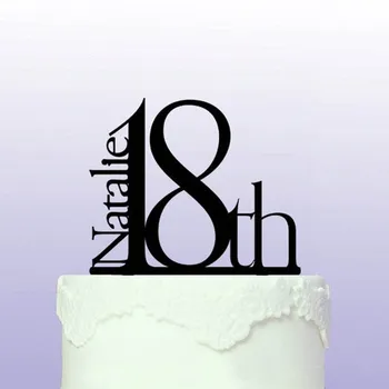 

Personalized 18th Birthday Cake Topper Custom Eighteen Birthday Party Cake Decoration Unique Name Age Birthday Cake Accessories