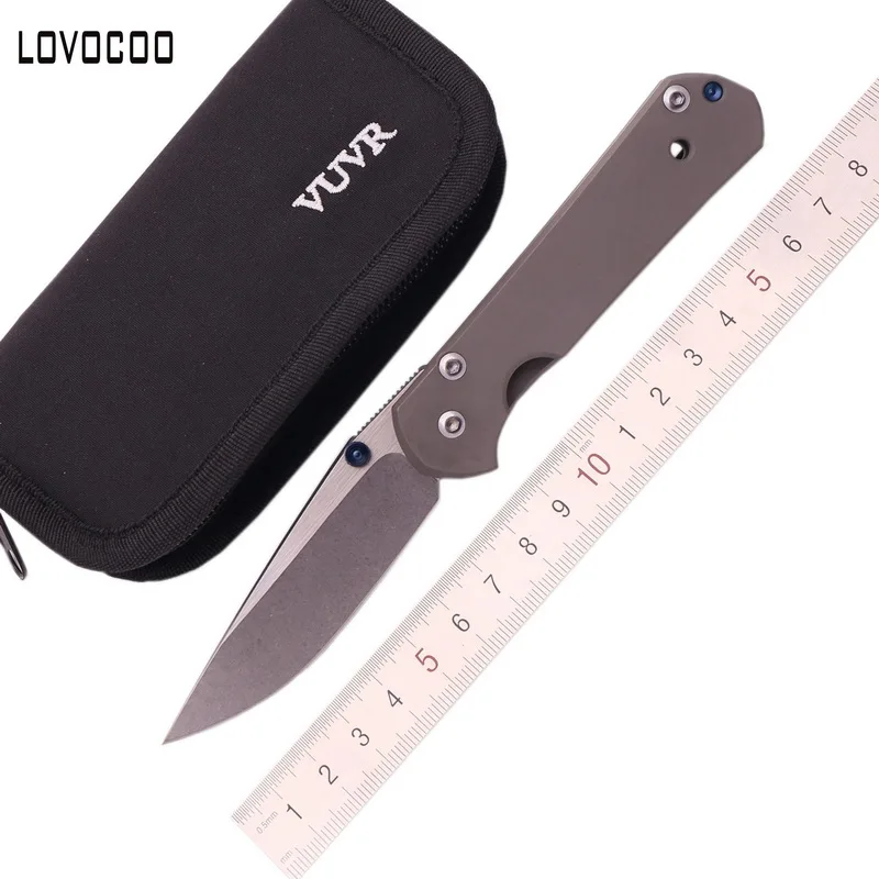 

LOVOCOO Small sand Folding Knife Blade D2 Titanium alloy Handle Pocket Knife MT Outdoor Camping Hunting Survival Tactical knives