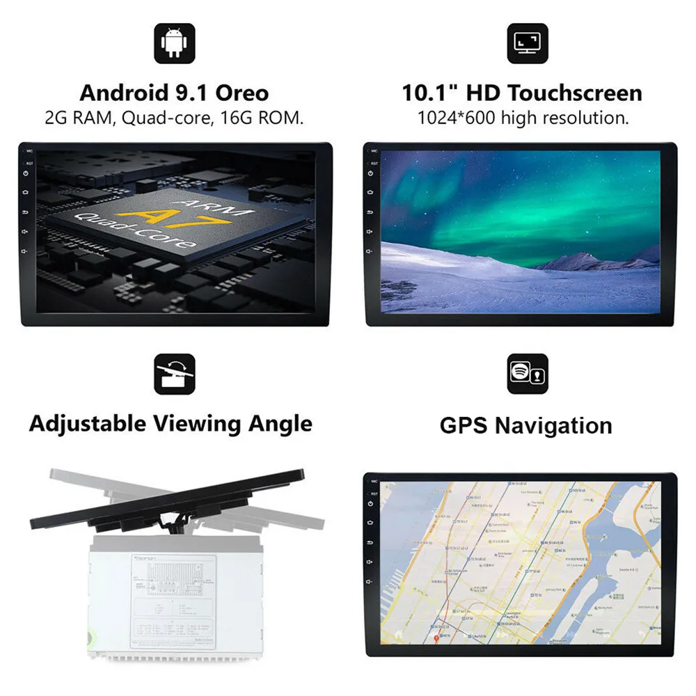 Android 9,1 10," 2 Din Автомобильный мультимедийный плеер вращающийся экран автомобильное радио стерео gps навигация головное устройство аудио Зеркало Ссылка