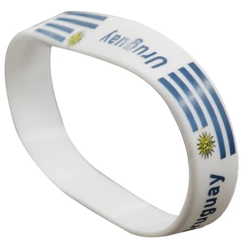 

100pcs Uruguay flag silicone wristband bracelet free shipping code