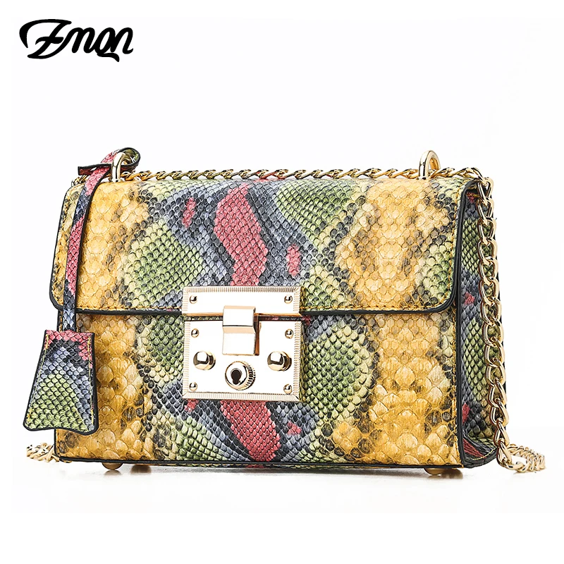 

ZMQN Fashion Shoulder Bags Serpentine Women Small Bag Chain Flap Handbag Sequined Crossbody Bags for Women Girls Party 2019 A578