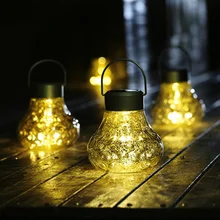 Высокое качество водонепроницаемый Солнечный светодиодный садовый светильник для лужайки вилла стеклянная маленькая люстра Солнечная лампа для кемпинга наружное освещение