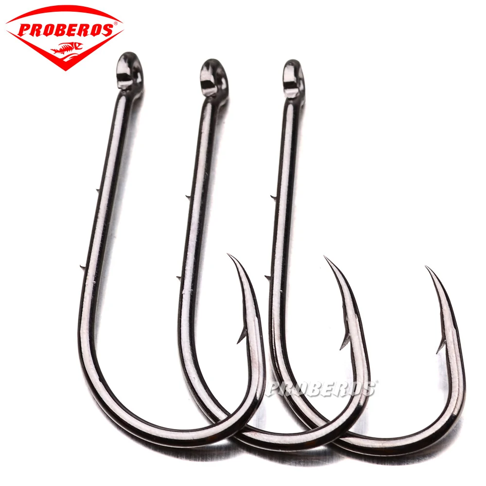 

PROBEROS 100Pcs Barbed High Carbon Steel Fishing Hook 1 2 3 4 5 6# Fishhooks Fish For Hunting Catfish Carp Hook Tackle 92247
