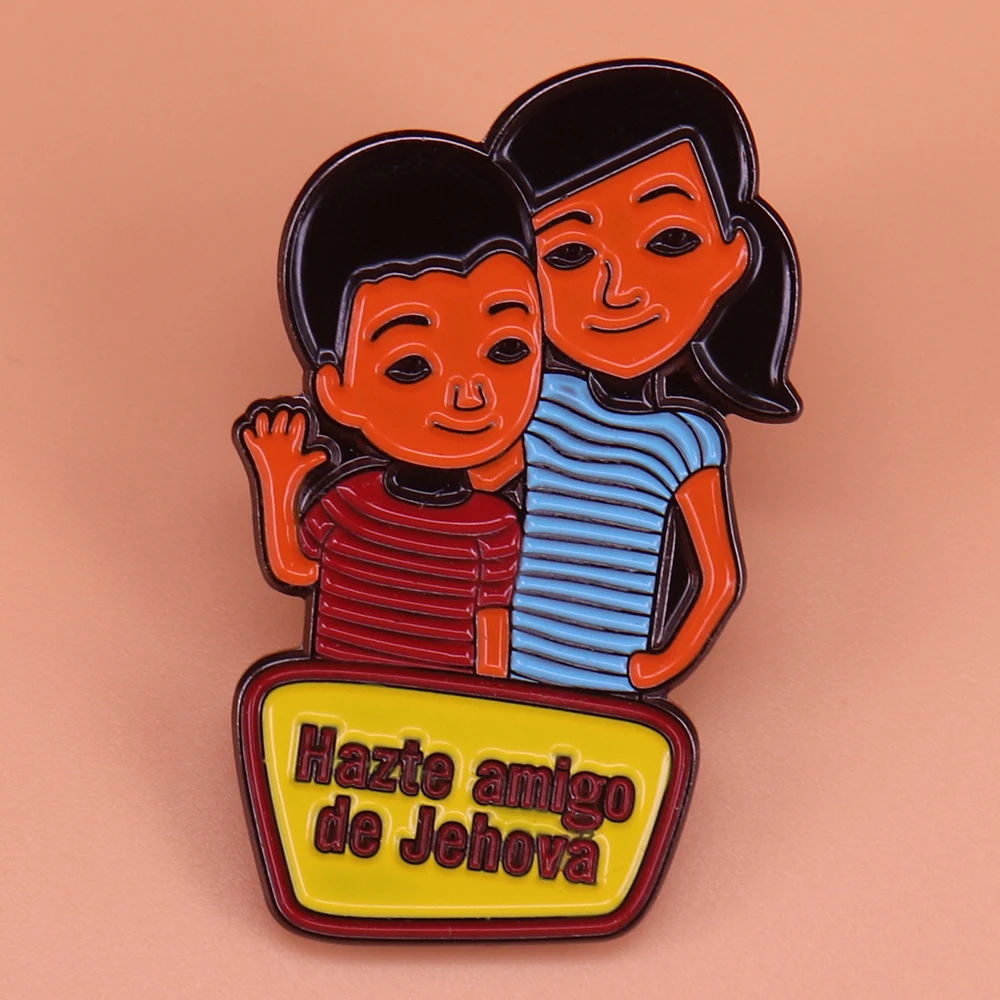 

Jw.org pin Christian god Jehovah's Witnesses brooch cute cartoon metal badges women men jewelry religous baptism gift