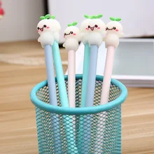 48 шт./партия Милый Мультфильм Креативные корейские новые студенческие канцелярские принадлежности милый женьшень плод редиса канцелярские принадлежности черная ручка для подписи