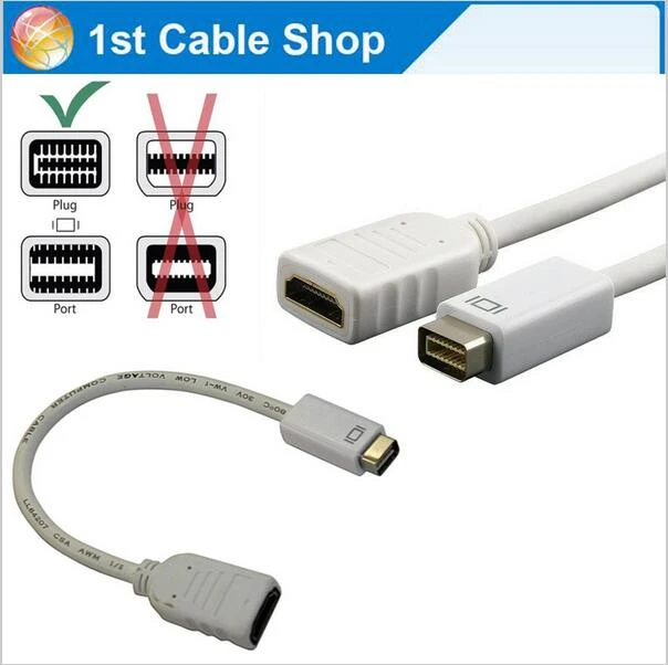 uøkonomisk fossil Forhøre Mini Dvi To Hdmi Video Adapter Converter Cable Male To Female For Imac Core  Duo Macbook (white) - Pc Hardware Cables & Adapters - AliExpress