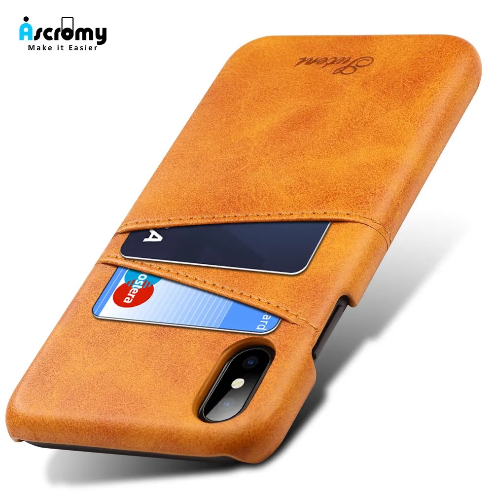 

Ascromy For iPhone XS Max Case Leather Wallet Men Luxury Card Slot Cover For iPhone X S XR 8 Plus 7 6 6S 8plus Coque Accessories
