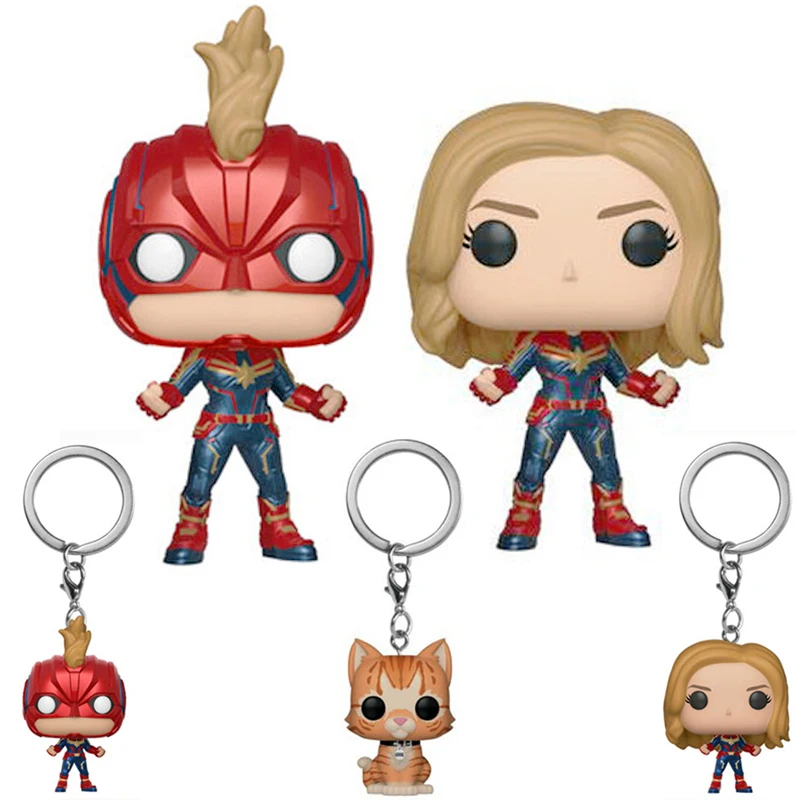 

America Moive&TV Action Figures Captain Marvel Collection Models Children's Toys Figure Keychain Backpack Key Ring