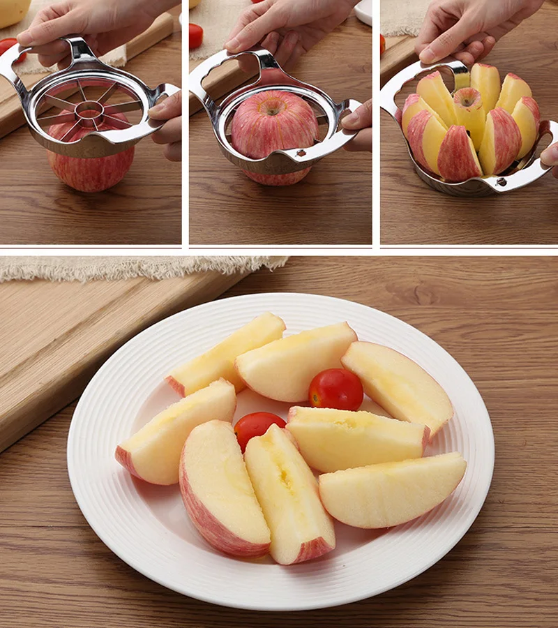 Apple Cutter Sharp Steel Apple Slicer Corer Wedger Vegetable Fruit Tools Apple Pear knife Divider Cutter 8-Blades (6)