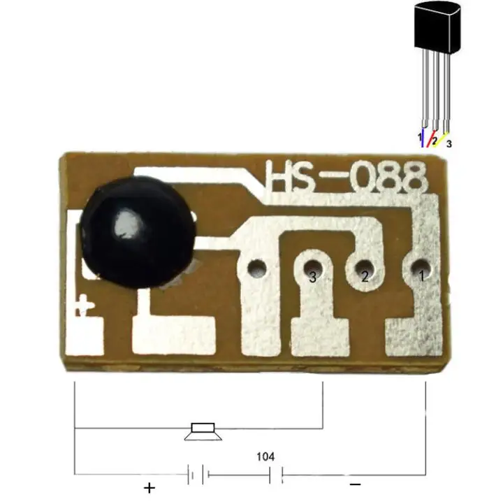 10 шт. HS-088 Dingdong тон дверной Звонок музыка голосовой модуль доска IC звуковой чип для DIY/игрушки