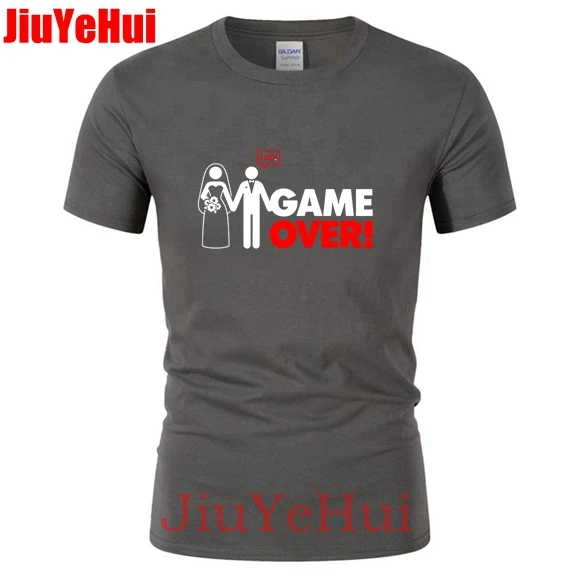 Летние Для мужчин футболка Стиль Game Over Логотип футболки Брендовые мужские