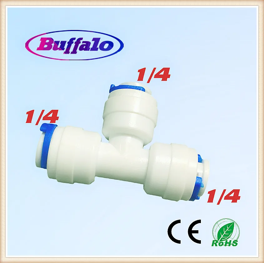 

100pcs 1/4" Hose quick connect Equal Type T RO Water Filter Connector Fittings Reverse Osmosis Aquarium System hose connectors