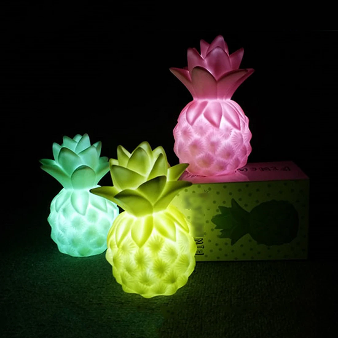 Мультфильм светодиодный ночной Светильник Забавный ананас дизайн настольная лампа креативный подарок для малышек, раздел-одежда для детей Детская комната для ухода за ушами светильник украшения