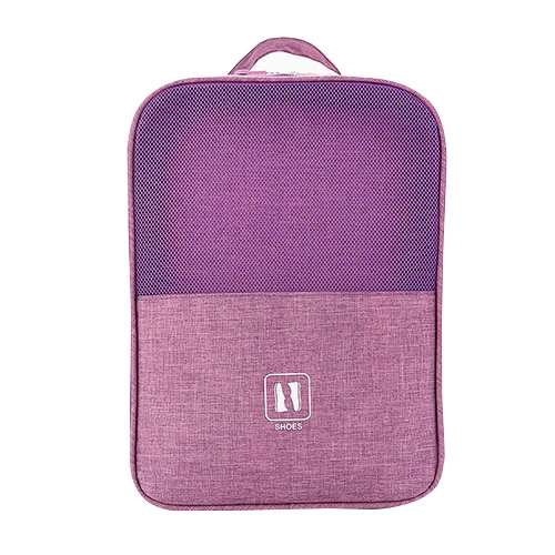 Переносная Пылезащитная сумка на молнии для обуви, для путешествий, носок, нижнее белье, для сортировки кроссовок, органайзер, тапочки, сандалии, домашняя сумка, аксессуары - Цвет: Purple Shoe Bag