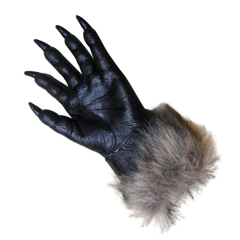 FJS-1 пара перчатки "Волк" Хэллоуин личина, маска животного набор оборотень Маскарад волк(Размер: L, цвет: черный