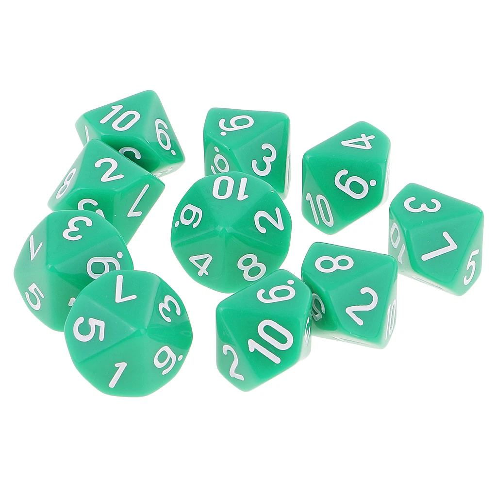 10 шт. десятисторонние D10 кости для игры в Подземелья и Драконы D & искусственные