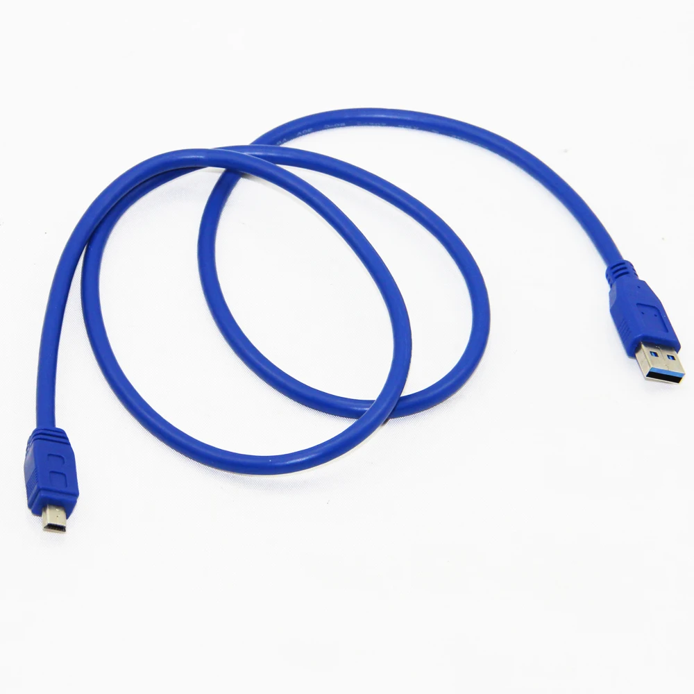 Bochara 1 м USB 3,0 тип A штекер мини 10 Pin Тип B Мужской кабель для передачи данных двойное экранирование(фольга+ Плетеный) супер скорость