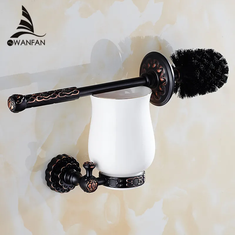Toilet Brush Holders Solid Brass Wall Mounted Toilet Brushes Holder Set