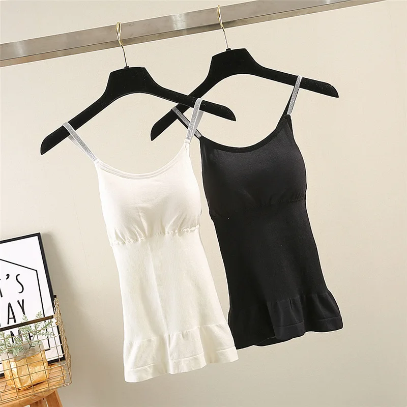 

1Seamless long section tube top silver silk hollow cross beauty back wrapped chest strap chest pad bottoming vest underwear