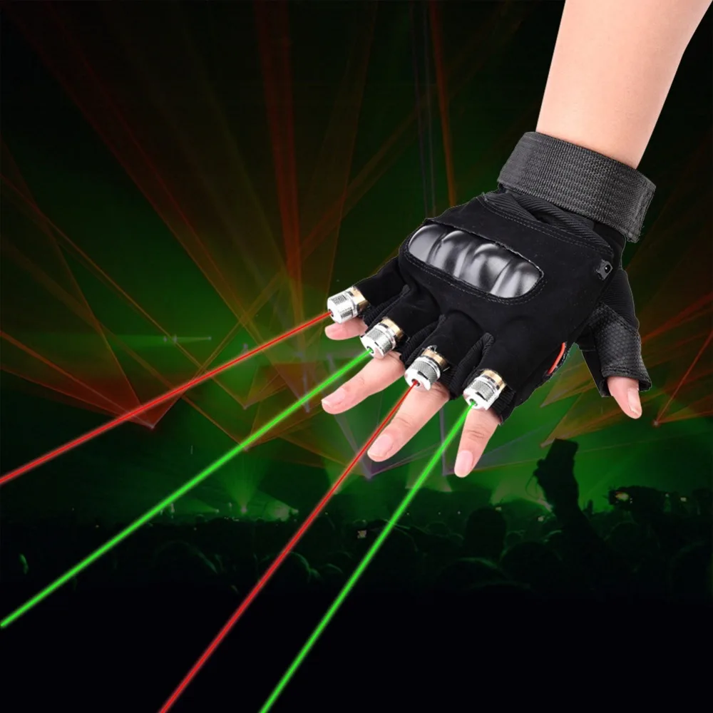 LAIDEYI Новинка 1 шт. красный перчатки с встроенным зеленым лазером для сценического танцевального шоу света с 4 шт. лазеры и светодиодный
