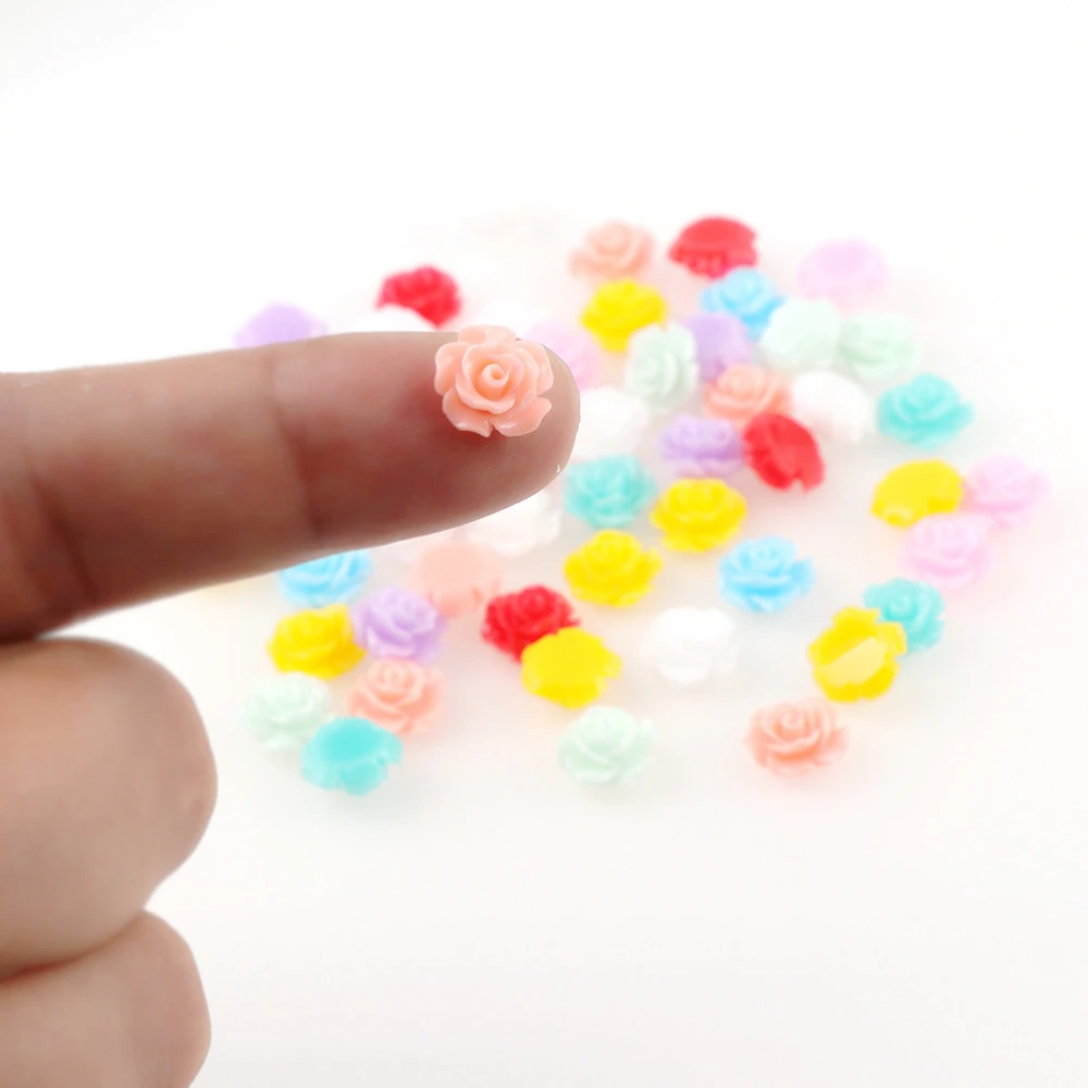 Смешанные цвета размер 100 шт мини полимерные цветы украшения для ногтей Блеск 3D дизайн ногтей розы цветы ювелирные изделия акриловые аксессуары для ногтей