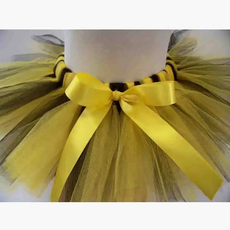 saia de tule preta e amarela