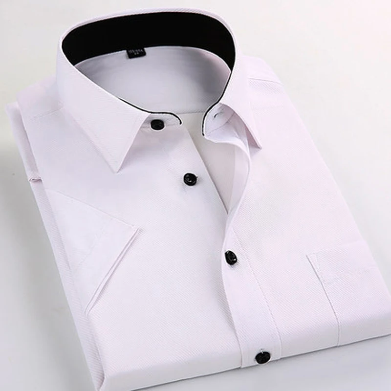 

2017 Summer Style Brand Men High Quality Short Sleeve Shirts Men's Business Shirts Solid Color Formal Shirt For Work Wear