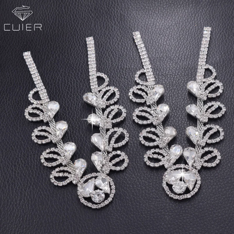 Rhinestone crystal glass shoes appliques sew on (3)-1