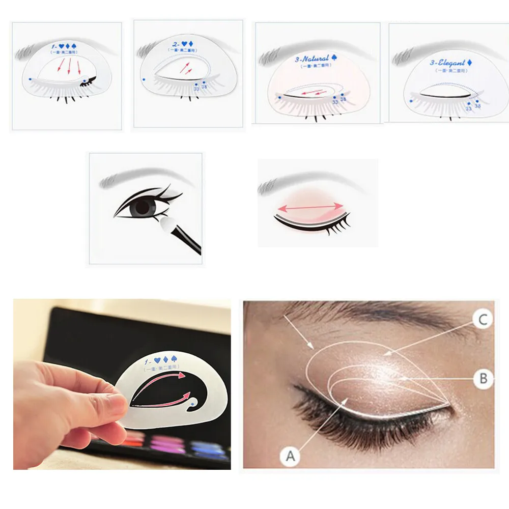 

New Eye shadow make-up mold Beauty Smokey Shaper Makeup Tool Eye Shadow Template Eyeliner Stencil Model for women girl maquiagem
