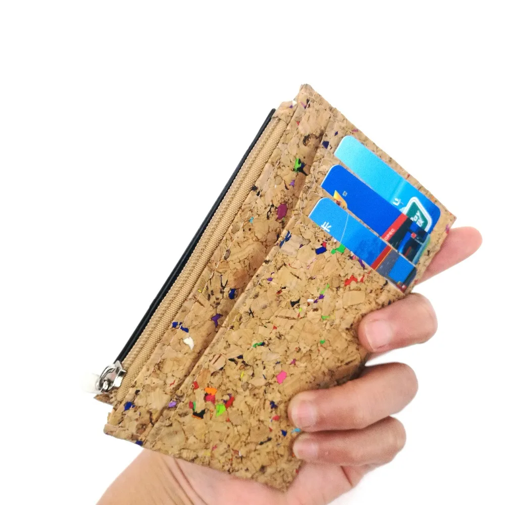 slim cork card wallet with zipper coin pocket (5)