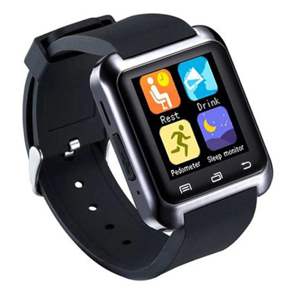 Bluetooth Смарт-часы мужские U80 с камерой громкой связи Синхронизация SMS Смарт-часы Поддержка sim-карты TF для IOS Android