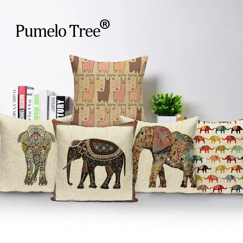 Elephant Cushion Cover Indian Cushions Home Decor Custom Pillow Cover