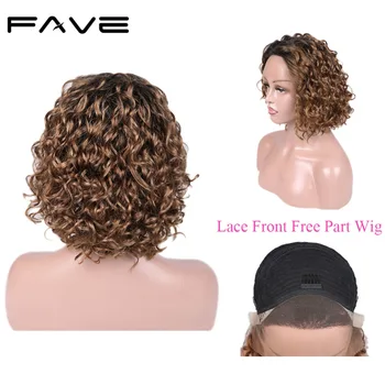 

Lace Front Curly Wig Brazilian Human Remy Hair Free Part Lace Wigs For Women Pre Plucked Free Shipping & Gift FAVE Hair