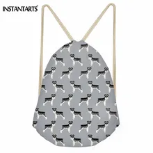 INSTANTARTS шнауцер собака Дизайн Для женщин Для мужчин строку рюкзак Повседневное шнурок для женщин Дамская мода небольшой Bagpack Sack