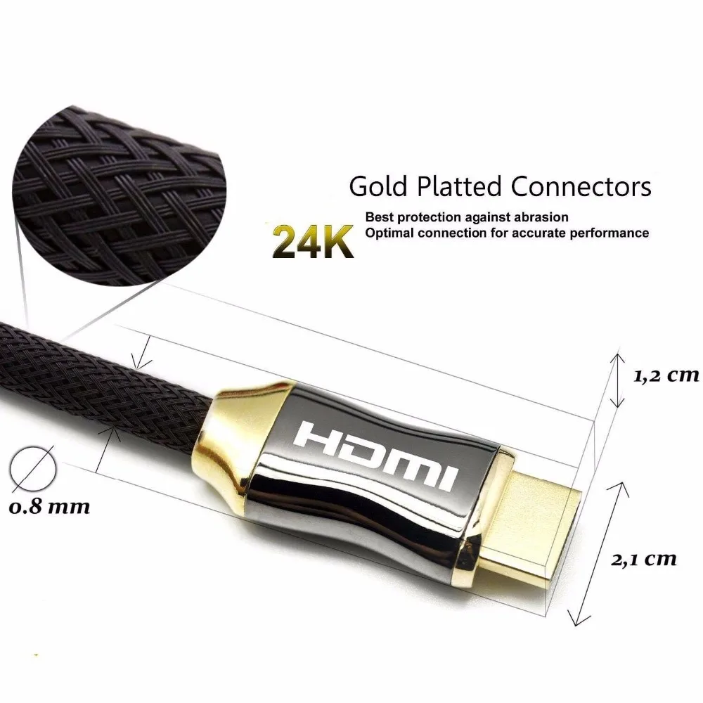 NEW HDMI to HDMI cable HDMI 2.0 4k 3D 60FPS Cable for HD TV LCD Laptop PS3 Projector Computer Cable 1m 2m 3m 5m 10m 15m 20m