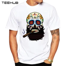 Новое поступление teehub крутая Мужская модная футболка с рисунком черепа, с короткими рукавами, с круглым вырезом, хипстерская безрукавка