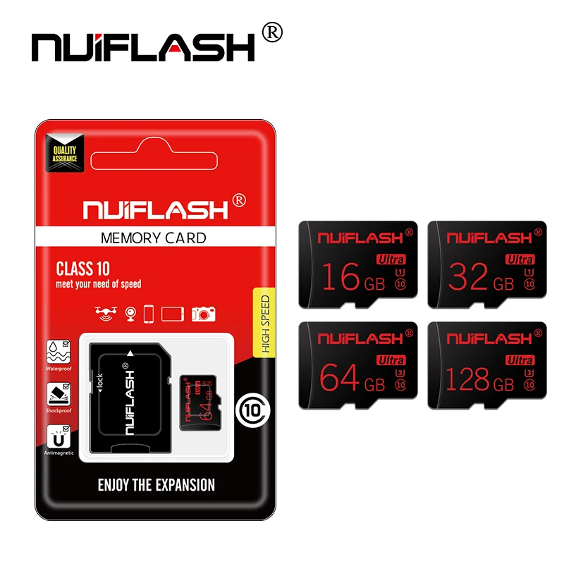 Nuiflash карта памяти micro sd, реальная емкость, 8 ГБ, 16 ГБ, 32 ГБ, 64 ГБ, класс 10, micro sd карта, TF карта для телефона/планшета, ПК, высокая скорость