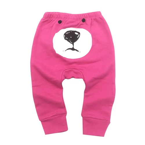 Штаны для новорожденных и маленьких девочек, штаны-шаровары, хлопковые розовые штаны с сердечками, одежда для малышей 6-24 месяцев - Цвет: Красный